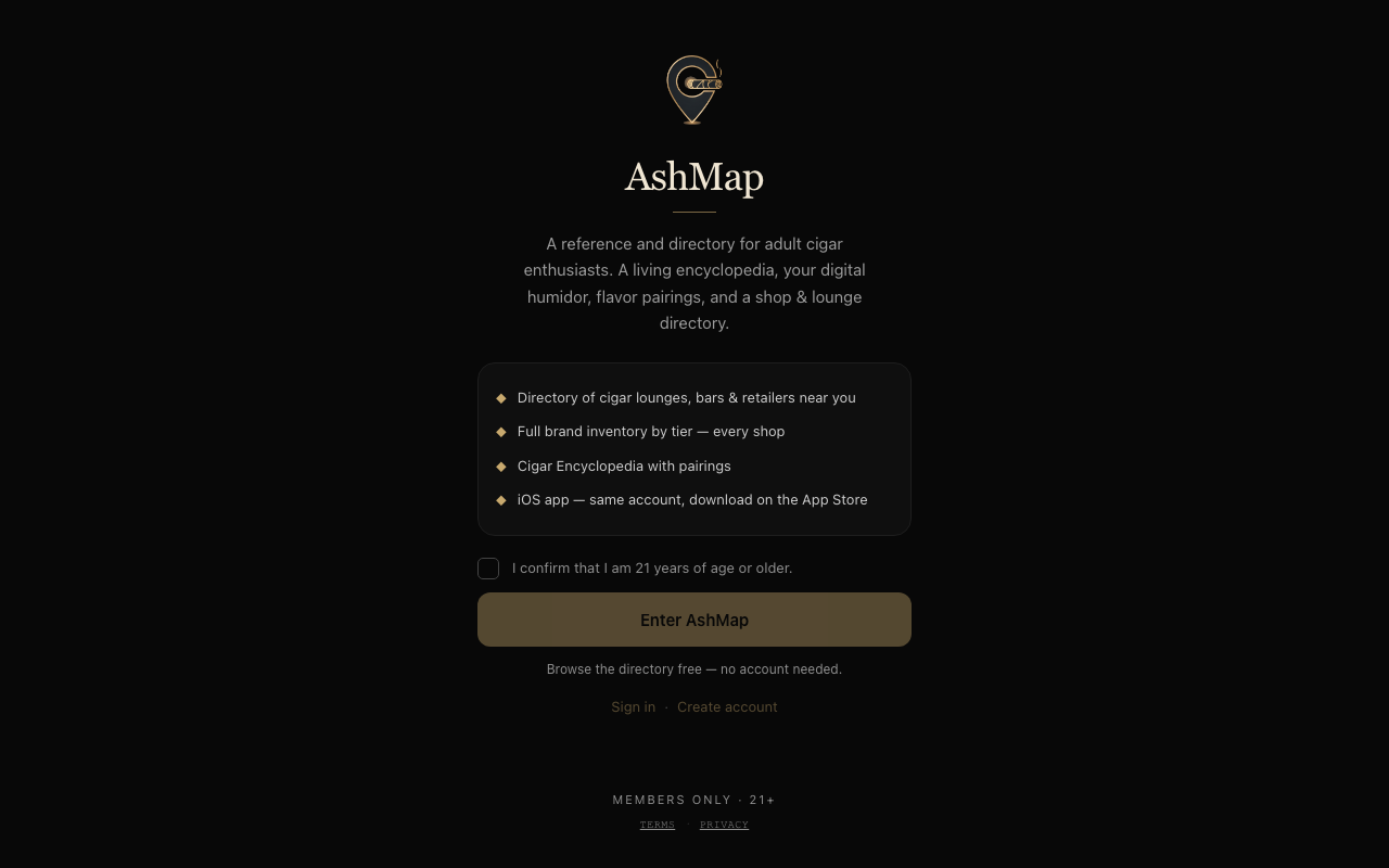 AshMap — web app screenshot